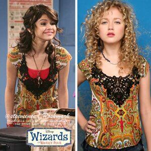 Free People Persian Lace Short Sleeve Top ASO Alex Russo